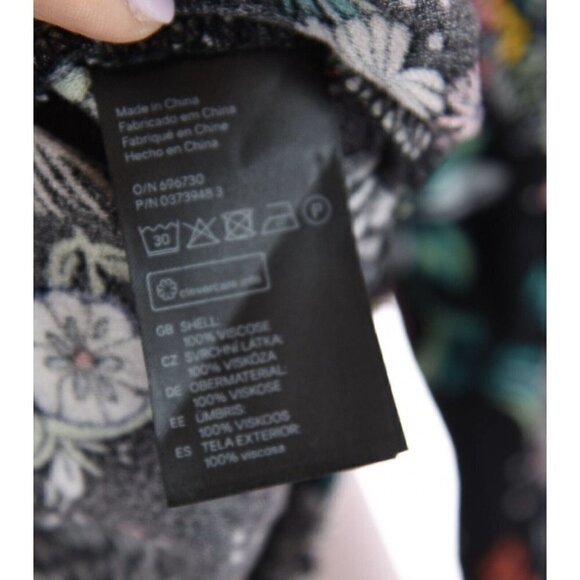 Divided H&M Womens Cropped Off Shoulder Colorful Floral Print Top Sz 4 Small - Picture 8 of 12